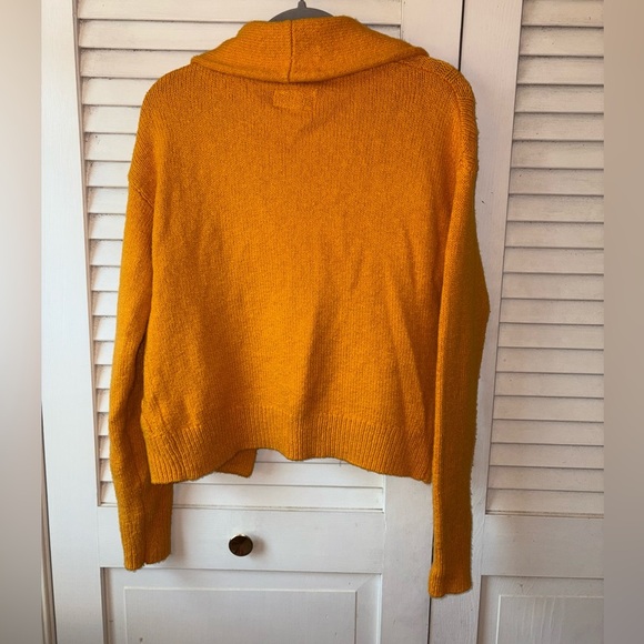 Pilcro by Anthropologie Cropped Cardigan Sweater Marigold Yellow XS - Picture 4 of 4